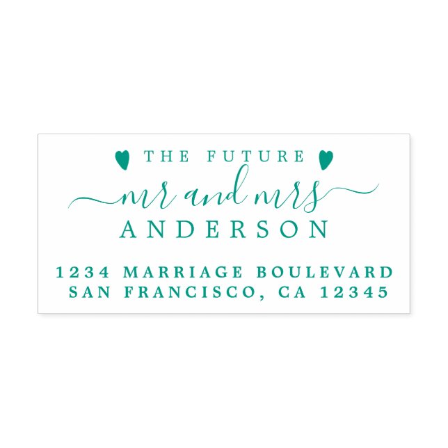 Green Script Future Mr. Wedding Rücksendeadresse Permastempel (Design)
