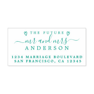 Green Script Future Mr. Wedding Rücksendeadresse Permastempel