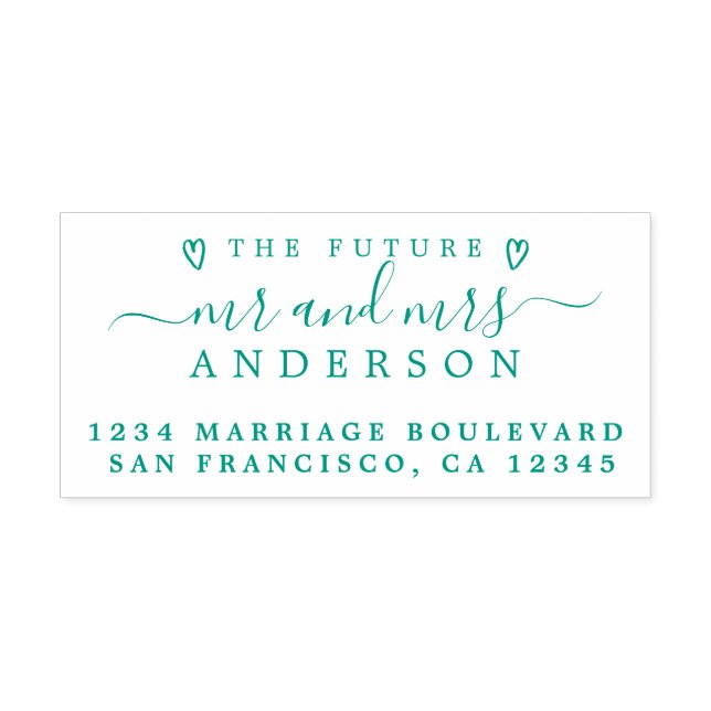 Green Script Future Mr. Wedding Rücksendeadresse Permastempel (Design)