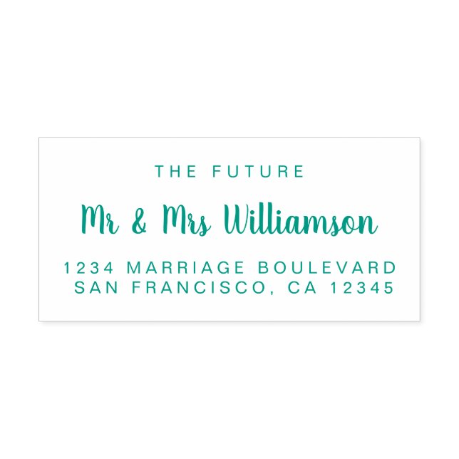 Green Script Future Mr. Wedding Rücksendeadresse Permastempel (Design)