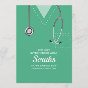 Green Scrubs Nurbs Day Card Einladung