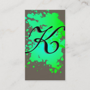 Green Sea Foam Tinte Paint Splash Business Card Visitenkarte