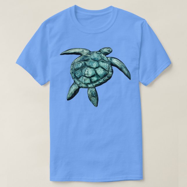 Green Sea Turtle 3D von Makena aus Schiefer geschn T-Shirt (Design vorne)