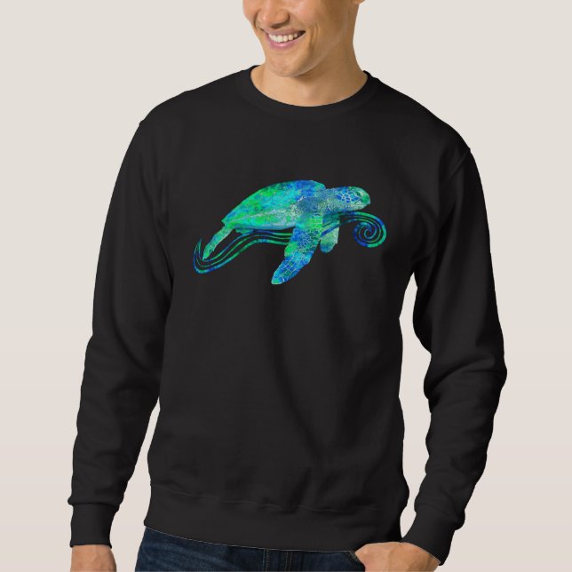 Green Sea Turtle Animal Sweatshirt (Vorderseite)
