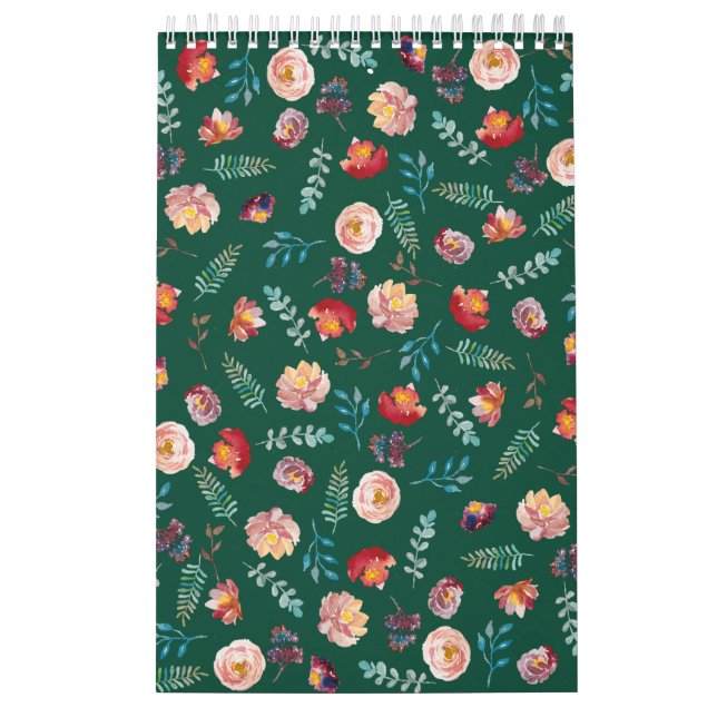 Green Seamless Floral Muster Kalender (Titelbild)