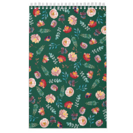Green Seamless Floral Muster Kalender