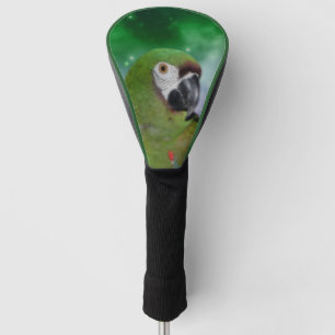 Green Severe Macaw Parrot Bird Art Golf Headcover