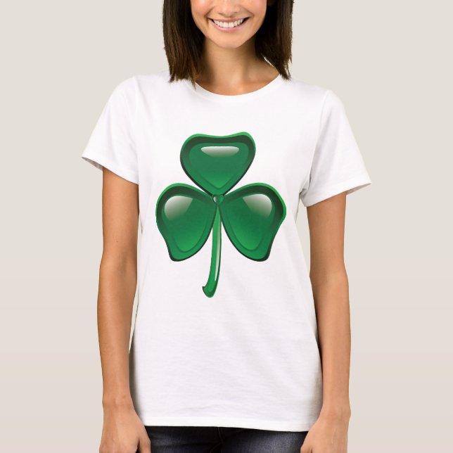 Green Shamrock Three-Leaf Clover T-Shirt (Vorderseite)