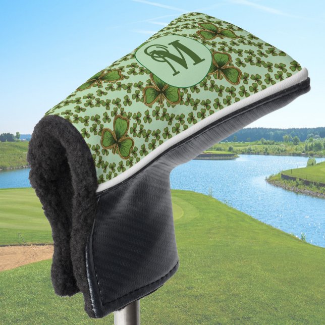 Green Shamrock Vintage Style Clovers Irish Golf Headcover (Von Creator hochgeladen)