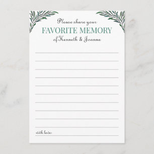 Green Share Lieblings-Memory-Anniversary-Spiel Begleitkarte