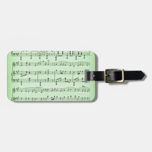 Green Sheet Music Gepäckanhänger (Vorderseite horizontal)