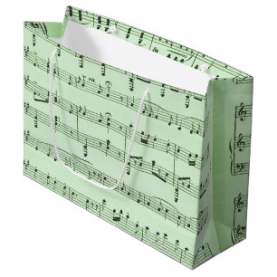 Green Sheet Music Große Geschenktüte