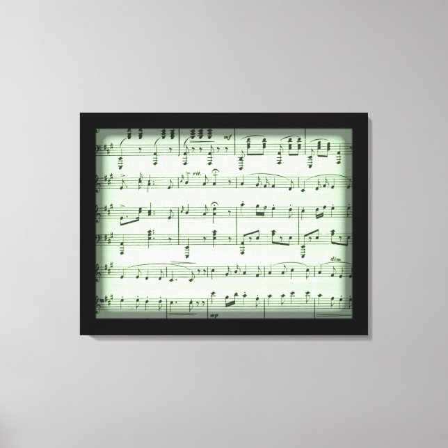 Green Sheet Music Leinwanddruck (Vorderseite)