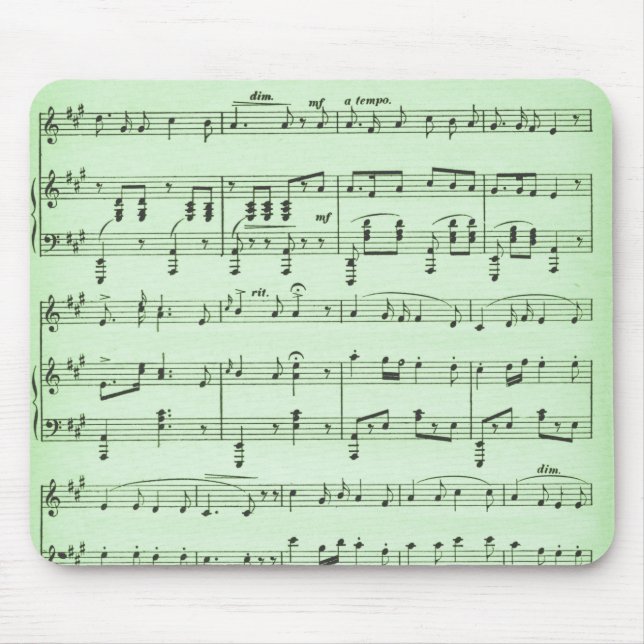 Green Sheet Music Mousepad (Vorne)