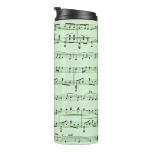 Green Sheet Music Thermosbecher
