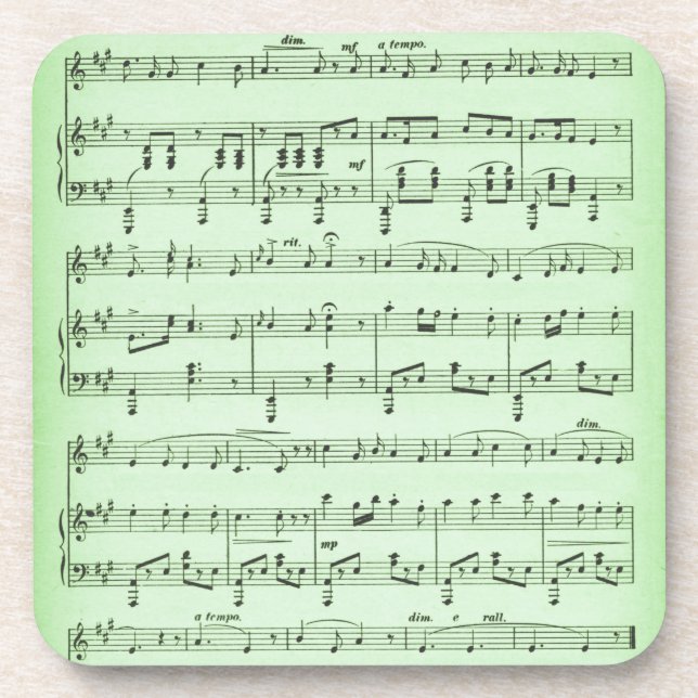 Green Sheet Music Untersetzer (Vorderseite)