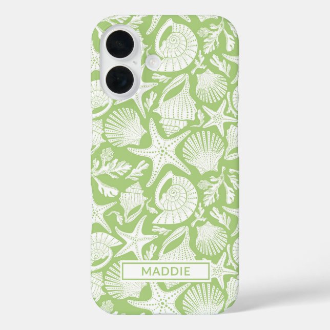 Green Shells Personalized Case-Mate iPhone Hülle (Rückseite)