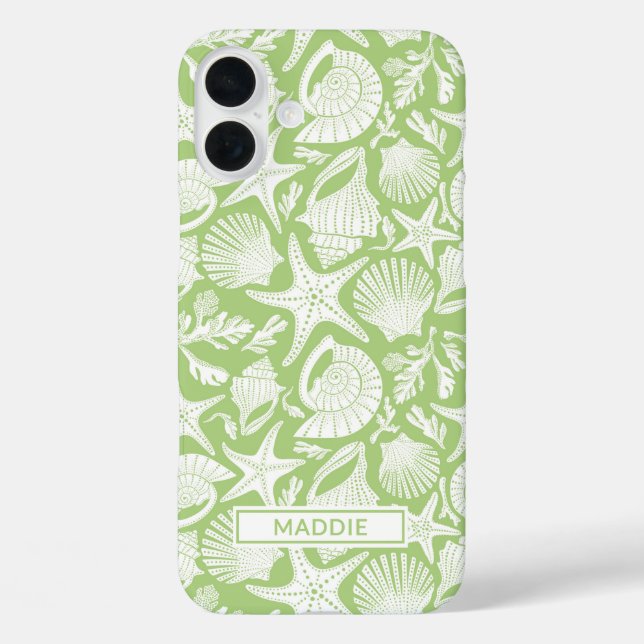 Green Shells Personalized Case-Mate iPhone Hülle (Rückseite)