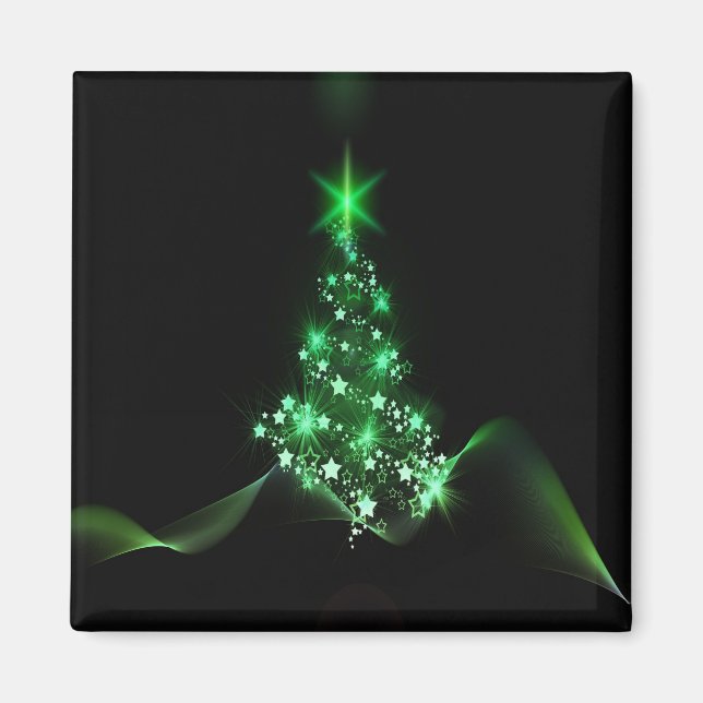 Green Shiny Weihnachtsbaum Magnet (Vorne)