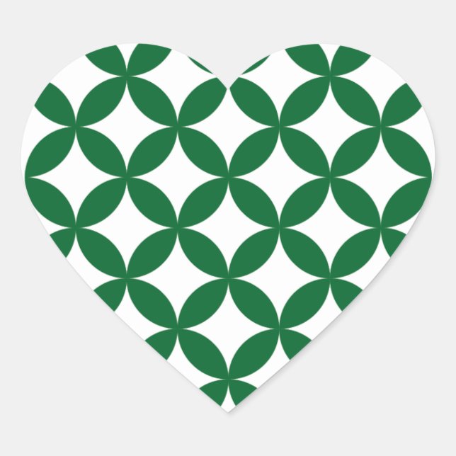Green Shippo Heart Stickers (Vorderseite)