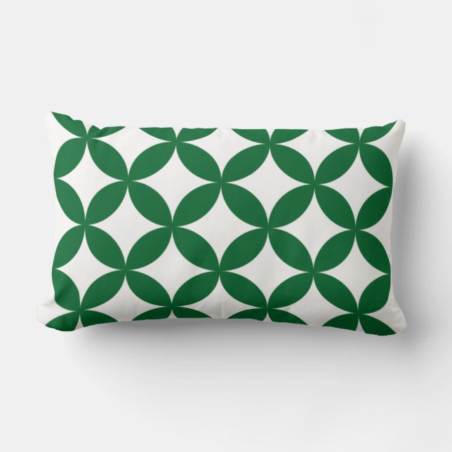 Green Shippo Muster Pillow - Japanisch Traditionel Lendenkissen (Vorderseite)