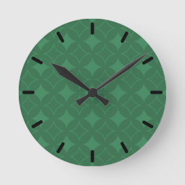 Green Shippo-Muster Runde Wanduhr