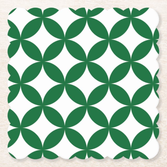 Green Shippo Scalloped Square Untersetzer (Vorderseite)