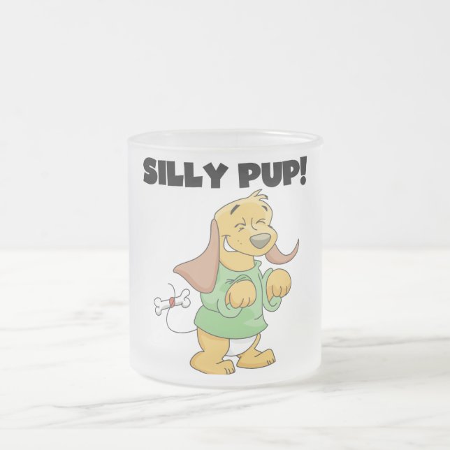 Green Shirt Silly Pup Tshirts and Gifts Mattglastasse (Mittel)