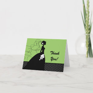 Green Silhouette Bridge Vielen Dank Note Card Dankeskarte