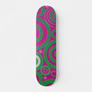 Green Silhouette Circles Skateboard