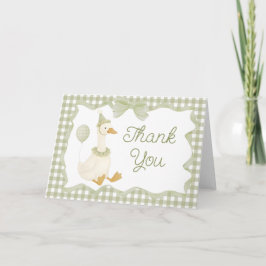 Green Silly Goose Baby Shower Thank You Card Dankeskarte