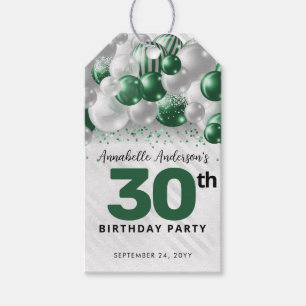 Green Silver Balloon Glam Glitzer Günstig Geburtst Geschenkanhänger