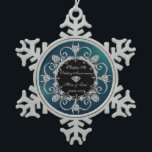 Green Silver Diamonds 10. Wedding Jubiläum Schneeflocken Zinn-Ornament<br><div class="desc">Elegante silberne Diamanten 10. Hochzeitstag Schmuck.</div>