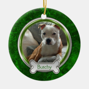 Green Silver Pet Foto Weihnachtsschmuck