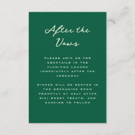 Green Simple and Chic Tennis Club Reception Begleitkarte