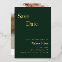 Green Simple Calligraphy Foto Save the Date