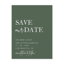 Green Simple Calligraphy Save the Date