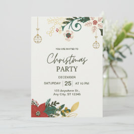 Green Simple Christmas Party Einladung