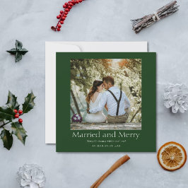 Green Simple Christmas Verheiratet und Merry Newly Feiertagskarte