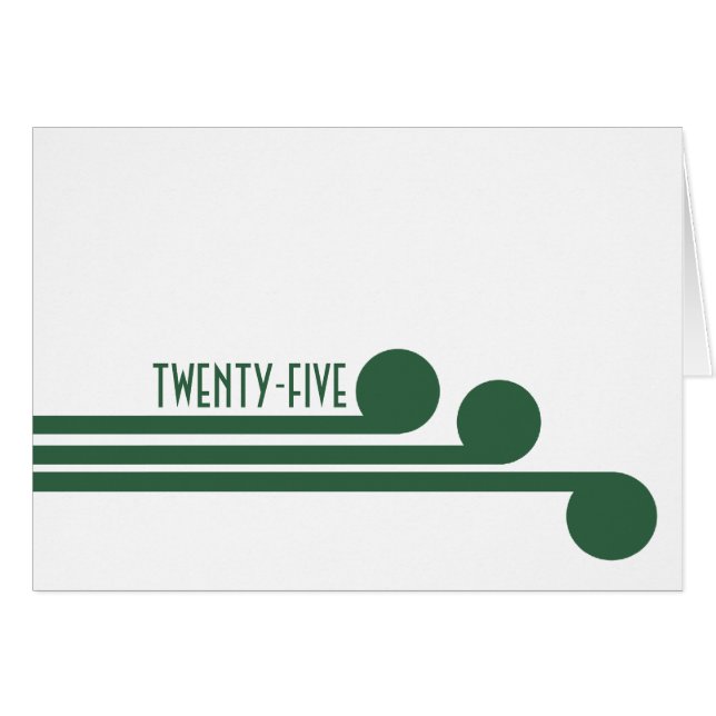 Green Simple Deko Chic Tischnummer Card (Vorderseite (Horizontal))