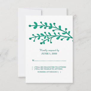 Green Simple Foliage UAWG RSVP Karte