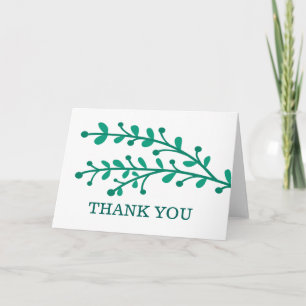 Green Simple Foliage Wedding Vielen Dank Dankeskarte