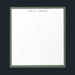 Green Simple Modern Notizblock<br><div class="desc">Green Simple Modern Beruflich Border Notepad</div>