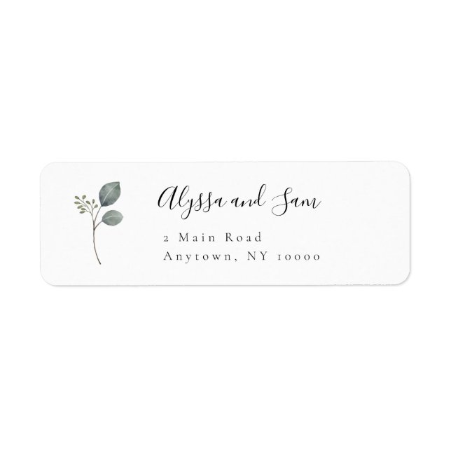 Green Simple Modern Return Address Label (Vorne)