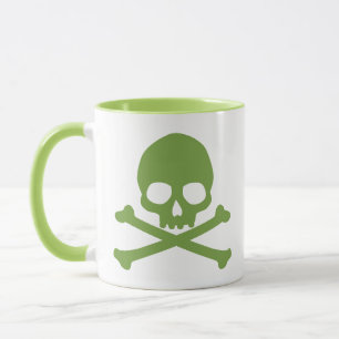 Green Simple Skull und Crossbones Tasse