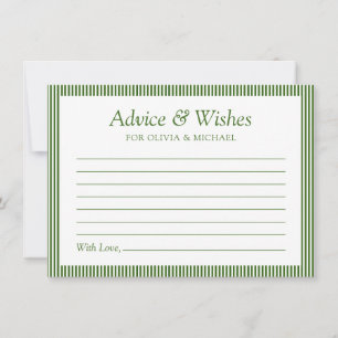 Green Simple Wedding Advice and Wishings Card Mitteilungskarte