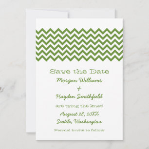 Green Simple Zickzack Save the Date einladen