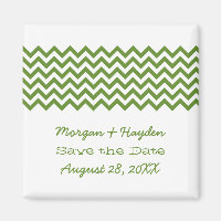 Green Simple Zickzack Save the Date Magnet