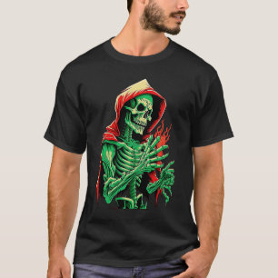 Green Skeleton Gothic and Occult Untot Death Ske T-Shirt