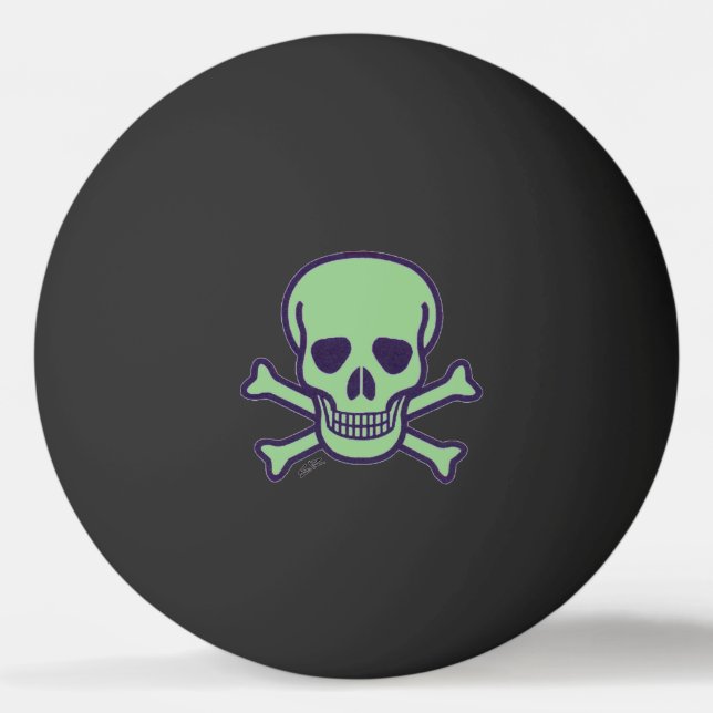Green Skull 1 Sterne Pingpong-Kugel Tischtennisball (Vorderseite)